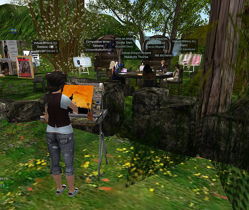 Virtual painting in a virtual world