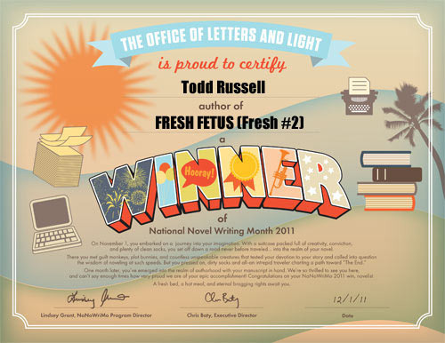 I won NaNoWriMo 2011!