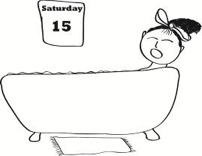 drawing of girl in bath tub