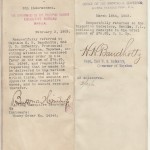 On February 3, 1903, Beekman Winthrop, acting on behalf of Governor General Taft, forwarded the endorsed postal money order to the Governor Bandholz, along with a list of individuals at Baler who were owed money (8th endorsement). Some six weeks later, on March 16, Governor Bandholz returned the list along with a letter of certification of payment and individual hand-signed receipts by the 20 women as well as the Spanish priest (9th endorsement).