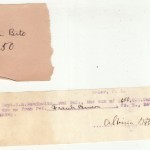 A receipt of payment from Felisa Sinda for $1.50 for washing, to Private Frank Benson.