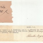 Receipt for a payment of twenty cents (!) to Christa Magno for washing, to Private Frank W. Creasy.