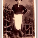 A soldier with a cane.