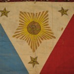 A wonderful detail. Official records reveal that elements of the 38th and 39th Infantries and 5th Artillery encountered a group entrenched insurgents near Lipa, Batangas and drove them through the town on that date, killing 8, wounding 13 and liberating 130 Spanish prisoners in the process. Corporal Carpenter apparently seized the flag as a souvenir, which returned with him to the United States at the end of his tour of duty.