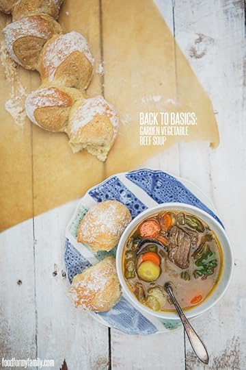 Garden Vegetable Beef Soup #recipe via FoodforMyFamily.com