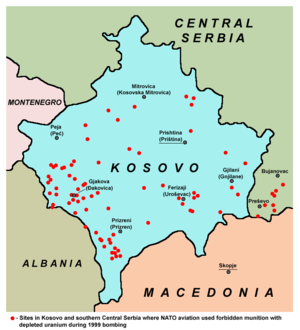 English: Sites in Kosovo and southern Central ...