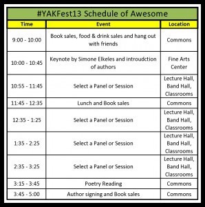 YAK FEST SCHEDULE - 2013