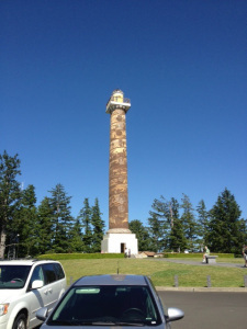 The Astoria Column, whose murals commemorate the history of Oregon.