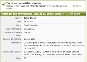 Fraser, Boone Plantation, Major John Boone