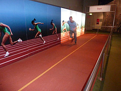 Ben racing Cathy Freeman