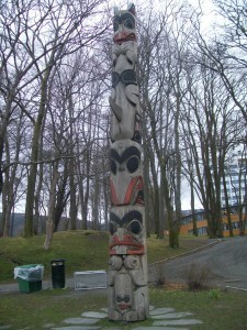 Totem pole in Nordnesparken, Bergen's western promontory.