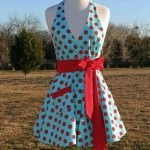red polka dot apron