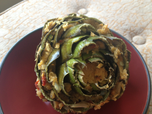 vegan stuffed artichokes with dill sauce