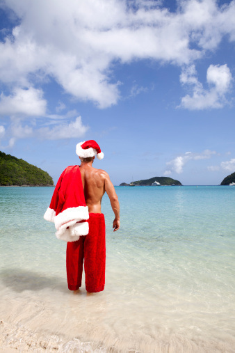 RF Getty holiday santa on vacation