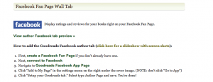 Goodreads Facebook tab