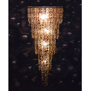 Chandelier made of spectacles by Stuart Haygarth. 