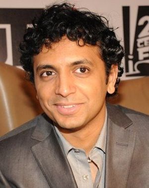 English: M. Night Shyamalan announcing The Hap...
