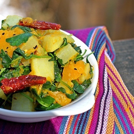 Bengali Radish and Kabocha Squash Stir Fry