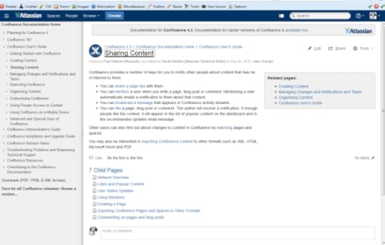 Documentation space with standard styling