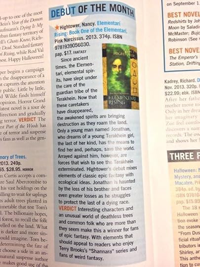 Photo: Hey! It's Nancy Hightower getting called debut of the month in Library Journal! That's awesome!