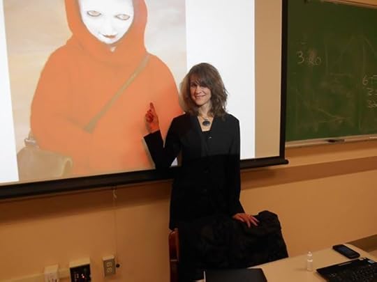 Photo: Here's the fabulous Nancy Hightower, showing my students fairy tale art! They gasped when this one went up . . .