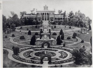 Belmont Mansion's modest back yard, ca. 1863.