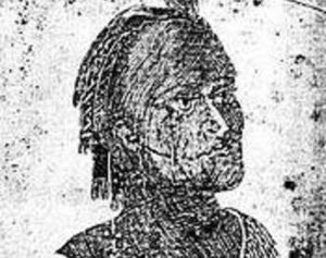 The Reelfoot tribe may have spoken a tongue related to the Chickasaw's. This early depiction of a Chickasaw may be what Kalopin looked like.