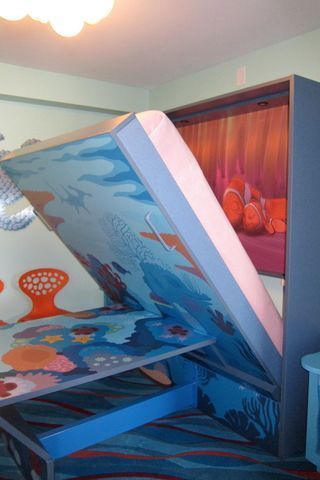 The Art of Animation family suites offer a table that converts to a bed.