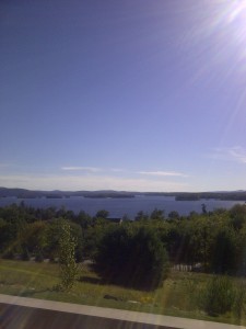 Sun beamed Southern facing view of Lake Winnipesaukee
