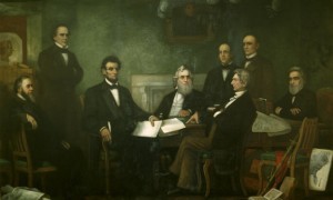 Lincoln reads first Emancipation Proclamation to Cabinet