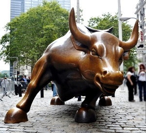 The Charging Bull statue on Wall Street