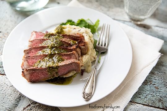 Grilled Steak with Chimichurri Sauce #recipe via FoodforMyFamily.com
