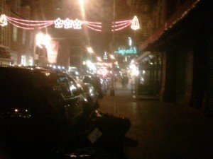 A quick photo from my phone of Little Italy at Night. I loved the lights hanging over the streets!