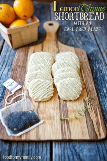 Lemon Thyme Shortbread with an Earl Grey Glaze #recipe via FoodforMyFamily.com