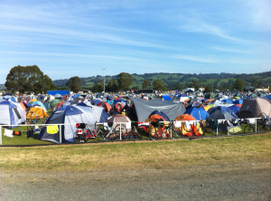 Camp life. 3500 people at the showgrounds at Yarragon
