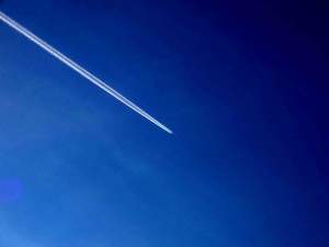 Contrails streaking across blue cloudless skies can give hope because it means someone somewhere is doing better than you are, and that help might one day be on its way.