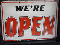 We're Open Sign by David Lofink For Office Hours With Author and Creator Matthew Wayne Selznick