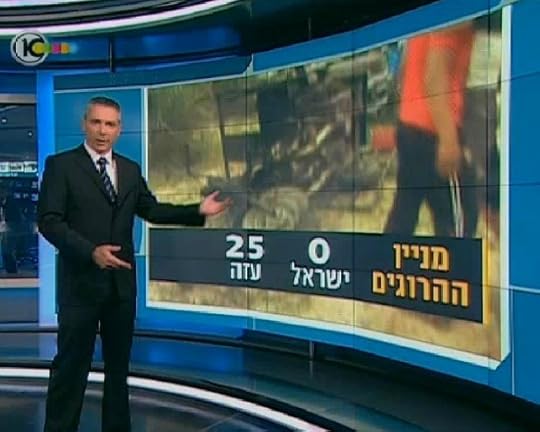 Israeli Channel 10 military anchor Alon Ben David stands beside a graphic reading,