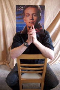 Next came my turn, and an old Jason Donovan album (just remember this was purchased from a charity shop specifically for this and it's not an album I already had lying around the house - honest!). Jason's head is a little big for my body, but it's not too bad. 