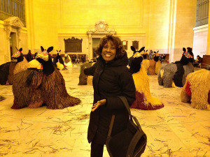 Horses made of straw in Grand Central Station