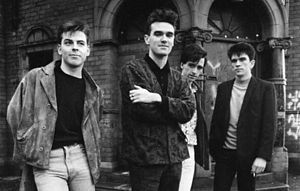 The Smiths in 1985. Left to right: Andy Rourke...