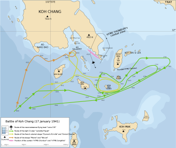 Battle of Koh Cjang 1941; Wikimedia com