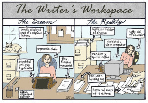 Cartoon-WriterDesk