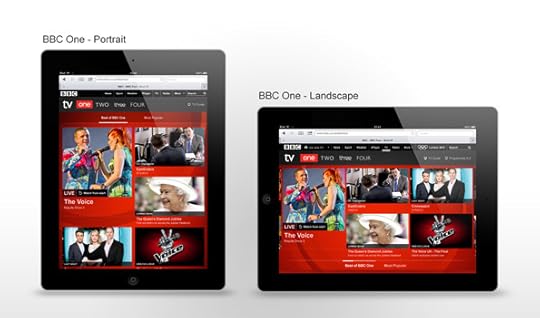 Screen grabs of the BBC One website in portrait and landscape
