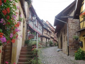 Village in rural Alsace, France. 