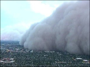 Dust storm rolling into Phoenix, courtesy komo news.