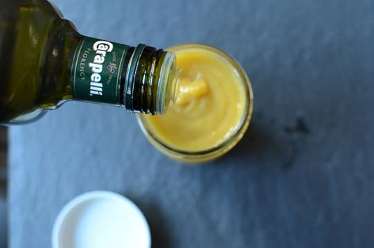 topping with olive oil