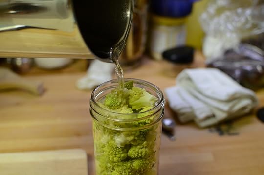 pouring pickling liquid
