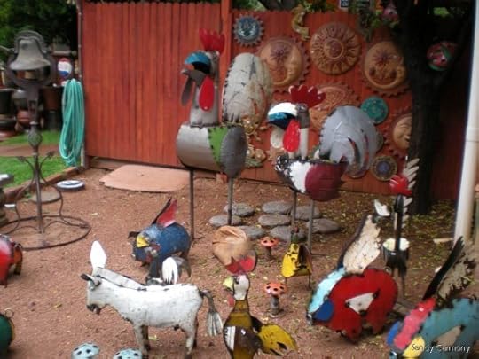 Whimsical upcycled garden statuary. :-) Photo by Sandy Carmony | Lis'Anne Harris