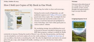 Indie author sells 910 copies in 1 week